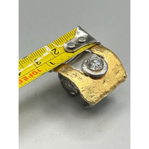 Vintage 80s Signed J. Jensen Handcrafted Ring Gold & Silver Tone Adjustable Size - Picture 10 of 11